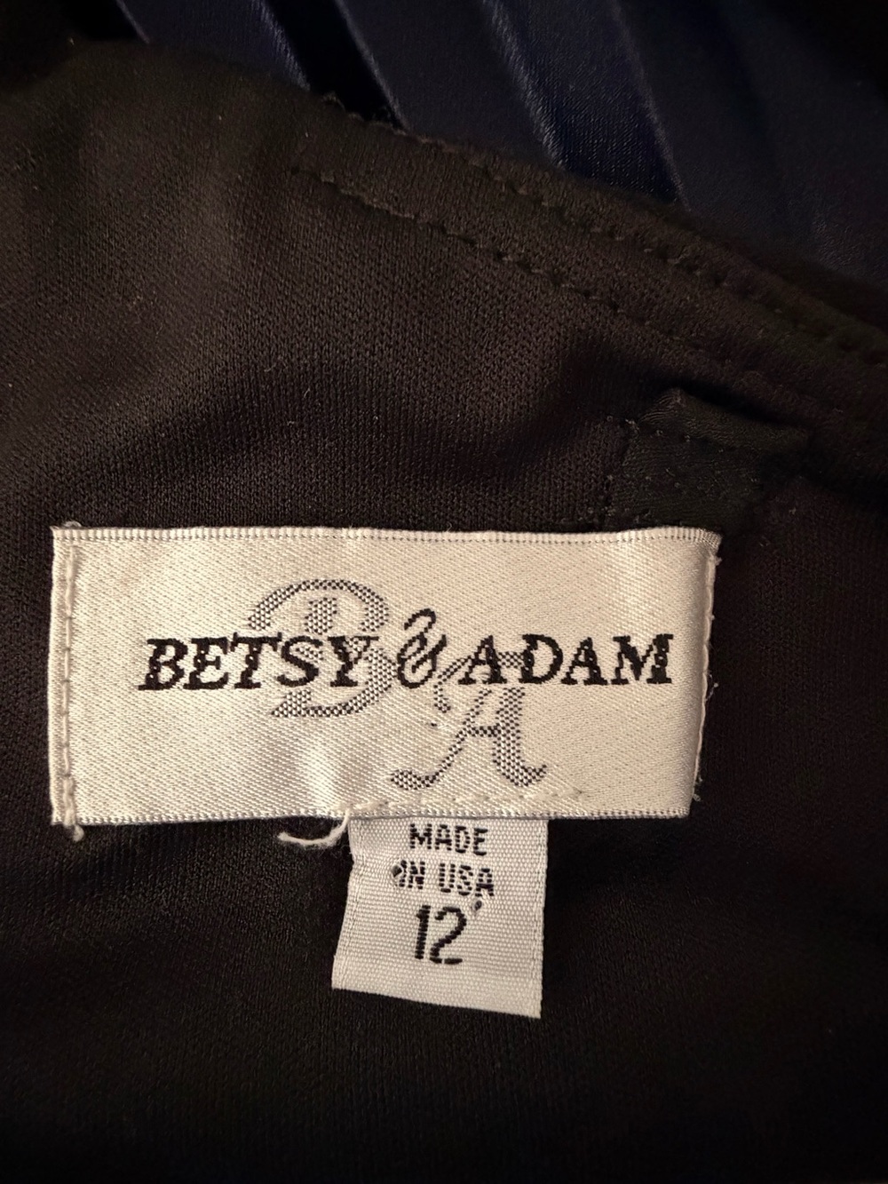 Vtg Betsy & Adam black pleated cocktail midi dress - Picture 8 of 11